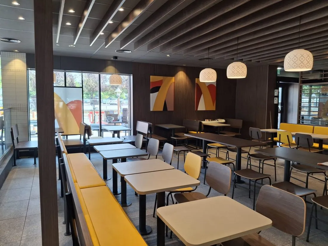 Refurbished fast serve restaurant dining area